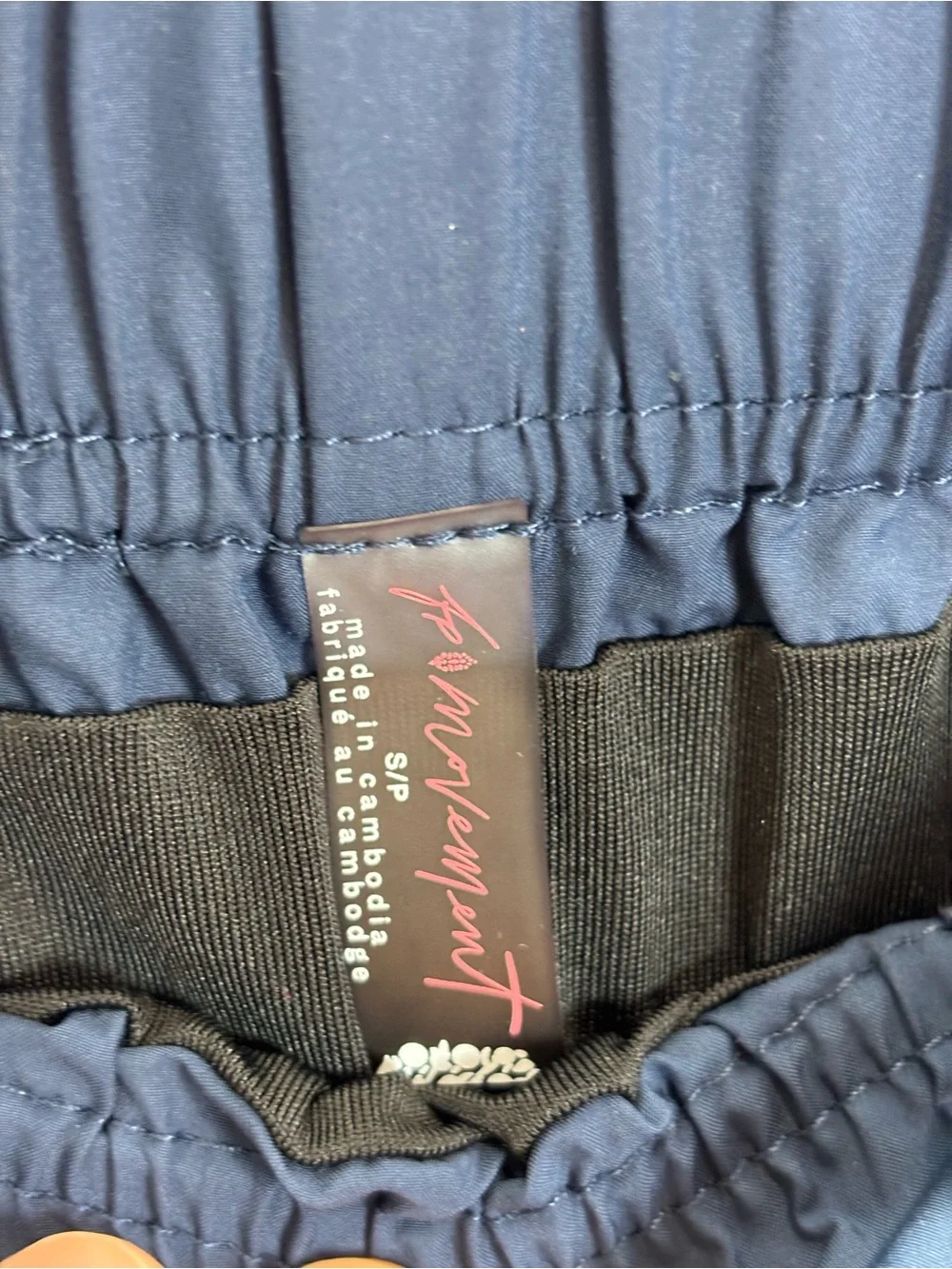Free People Navy/Peach Women's Athletic Running Shorts Lined Elastic Waist S/P